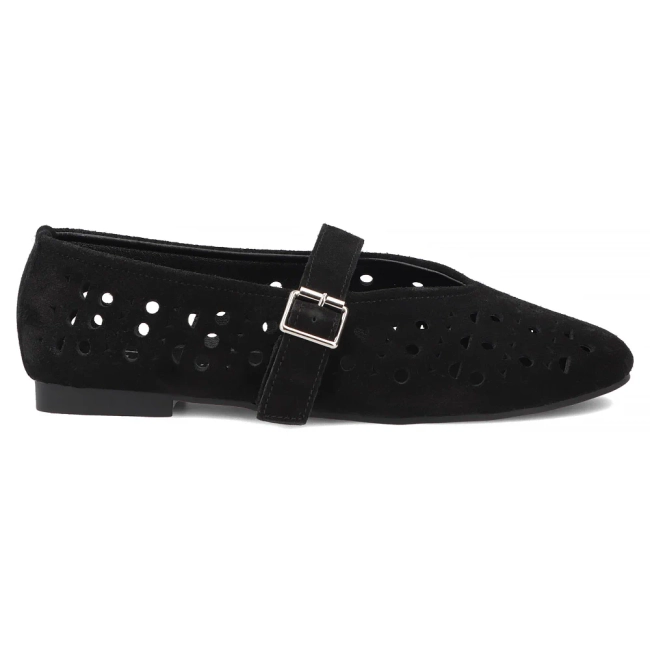 Skórzane baleriny Filippo DP7875/26 BK czarne