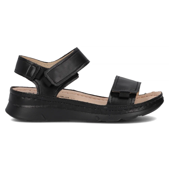 Skórzane sandały Filippo DS6019/24 BK czarne