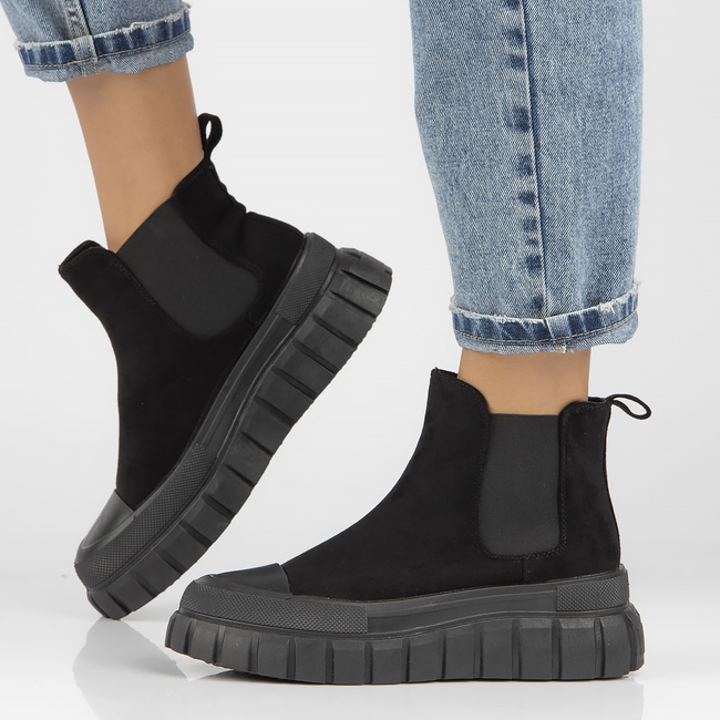 Botki na platformie Filippo DBT4240/22 BK czarne