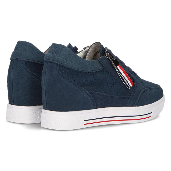 Leather Wedge Sneakers Filippo DP2350/21 NV navy blue