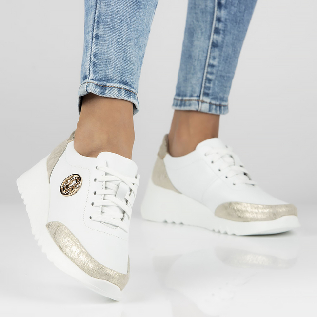 Skórzane Sneakersy Filippo DP4591/23 WH białe