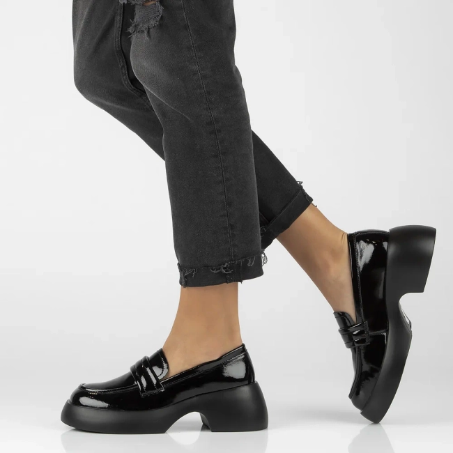 Leather shoes Filippo DP6474/24 BK L black