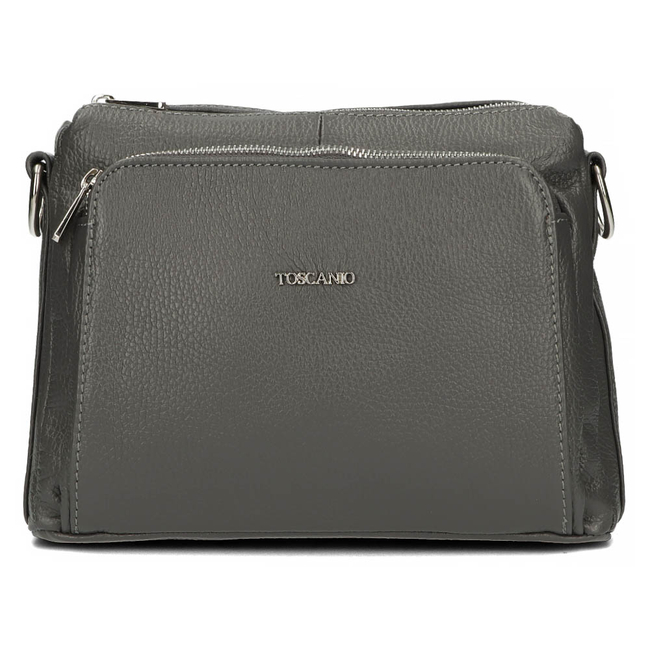 Handbag Toscanio Leather Messenger Bag E16 grey