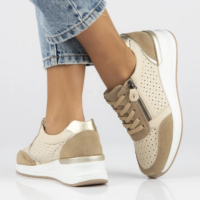 Leather sneakers Filippo DP6011/24 BE beige