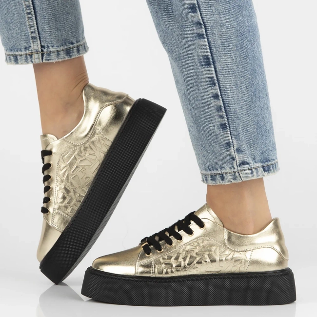Leather sneakers Filippo DP6119/26 GO gold
