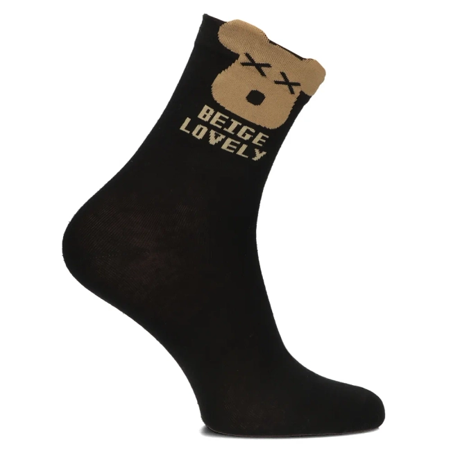 Skarpety damskie Cosas LM208 czarne pies beżowy