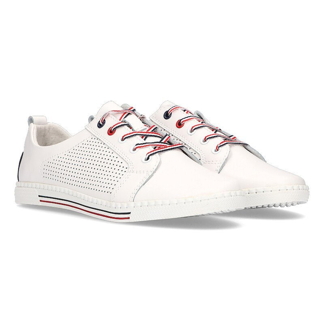 Skórzane półbuty Filippo DP008/21 WH białe