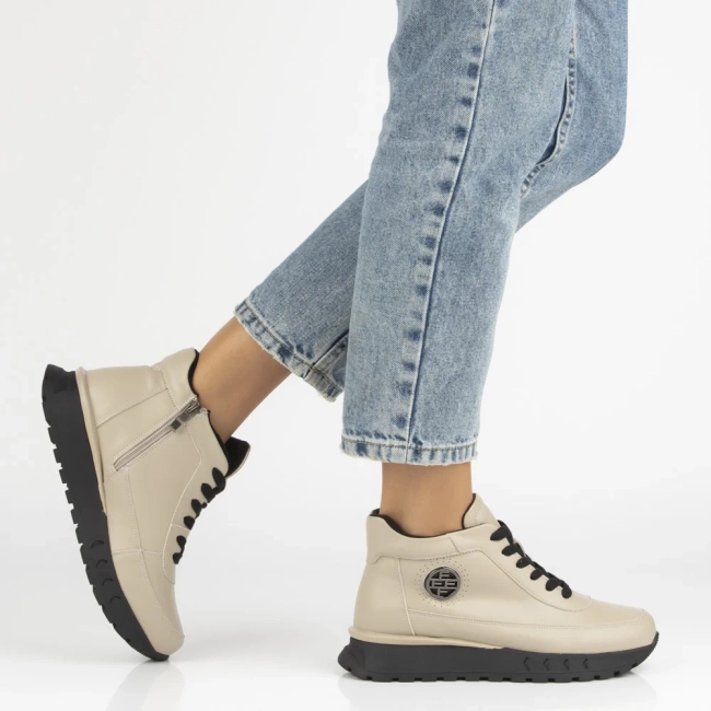 Leather ankle boots Filippo DBT7145/25 BE beige