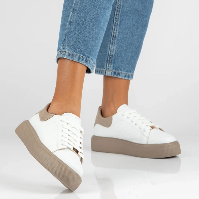 Skórzane sneakersy Filippo DP7502/26 WH białe