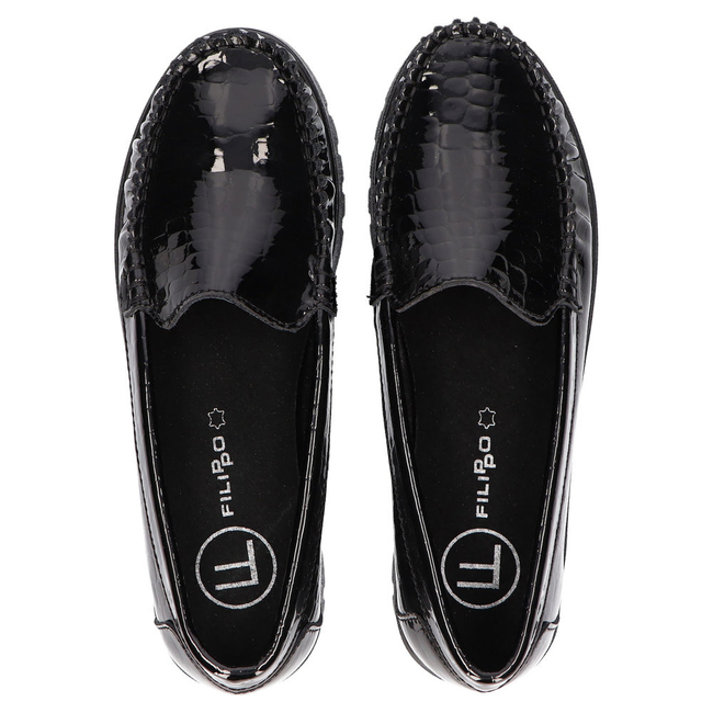 Leather shoes Filippo DP3024/21 BK CR black