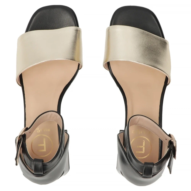 Leather sandals Filippo DS6171/26 BK GO black