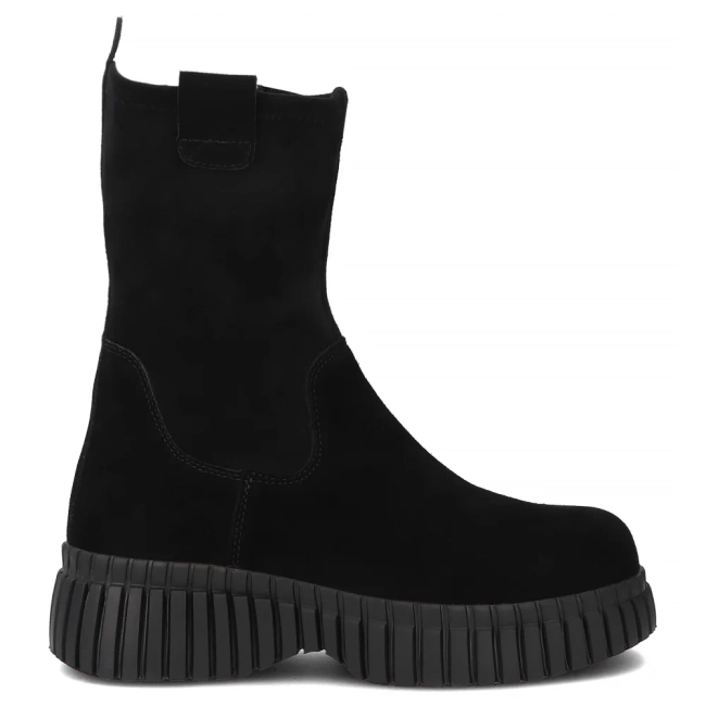 Skórzane botki na platformie Filippo DBT7163/25 BK SU czarne