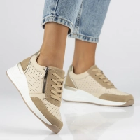 Leather sneakers Filippo DP6011/24 BE beige