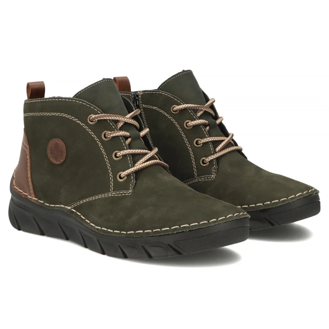 Leather ankle boots Rieker 55036-54 green