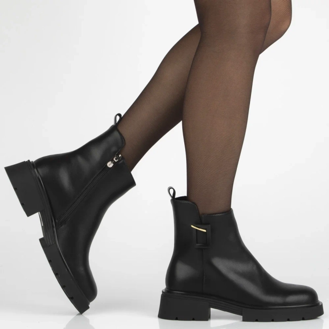 Skórzane botki Filippo DBT7185/25 BK czarne