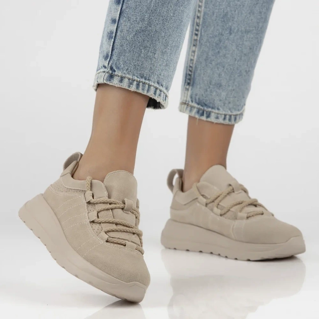 Leather sneakers Filippo DP6706/25 BE beige