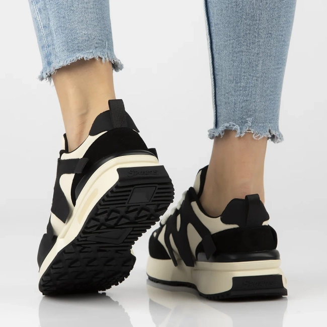 Skórzane sneakersy Filippo DP6970/25 BK WH czarne