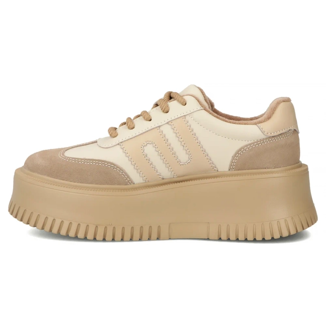 Skórzane sneakersy Filippo DP7111/25 BE beżowe