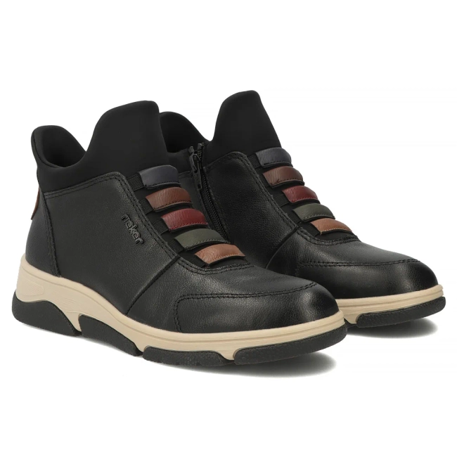 Leather ankle boots Rieker L5651-00 black