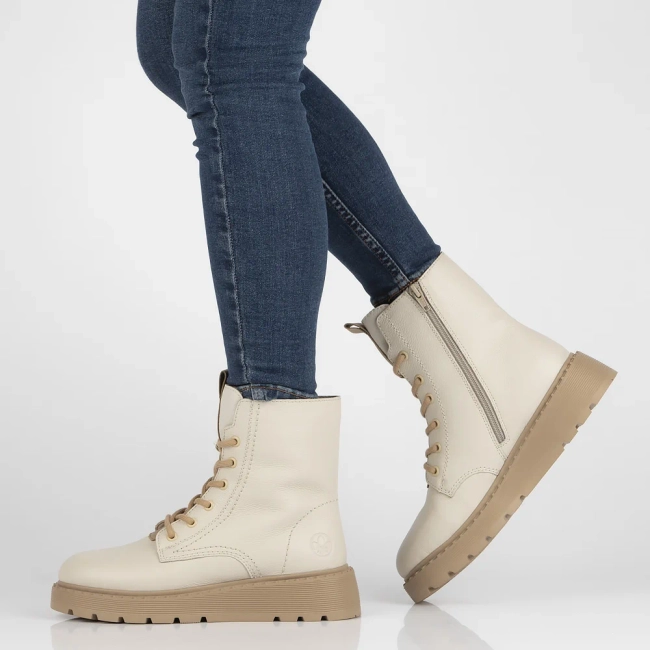 Rieker leather ankle boots 70404-80 cream