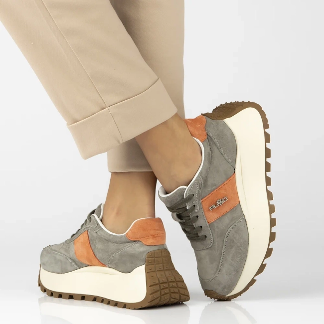 Skórzane sneakersy Filippo DP6785/25 KH OR khaki