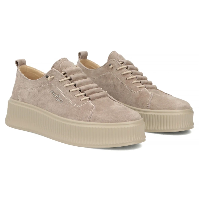 Skórzane sneakersy Filippo DP8343/26 BE beżowe