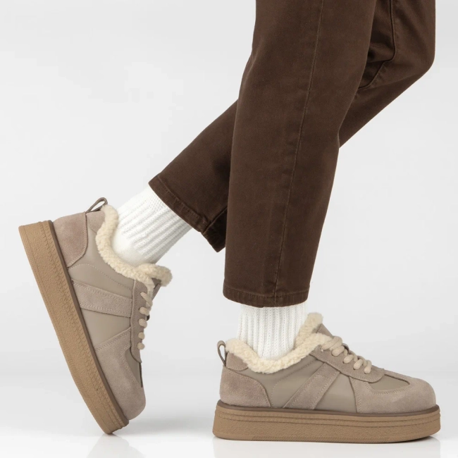 Skórzane sneakersy Filippo DP7948/26 BE beżowe