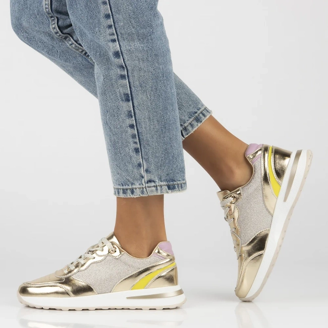 Leather sneakers Filippo DP6724/25 GO gold