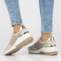 Skórzane sneakersy Filippo DP4669/23 BE beżowe