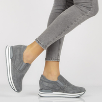 Leather sneakers Filippo DP1512/21 Gr gray