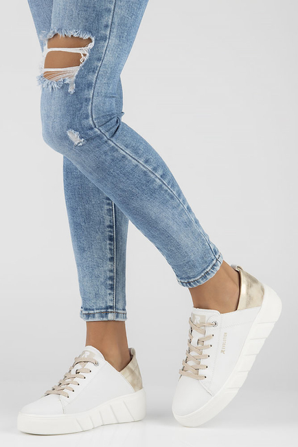 Leather sneakers Rieker W0502-80 white