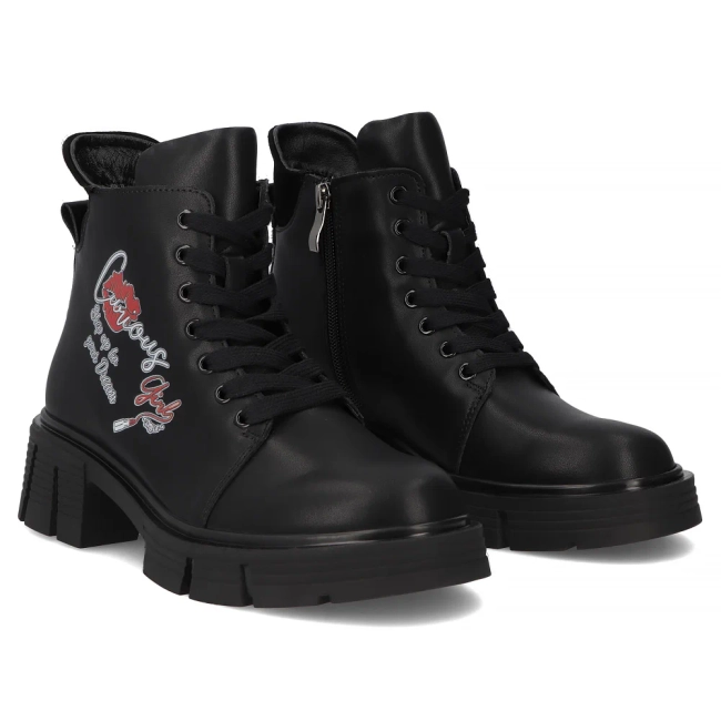 Leather ankle boots Filippo DBT7147/25 BK black