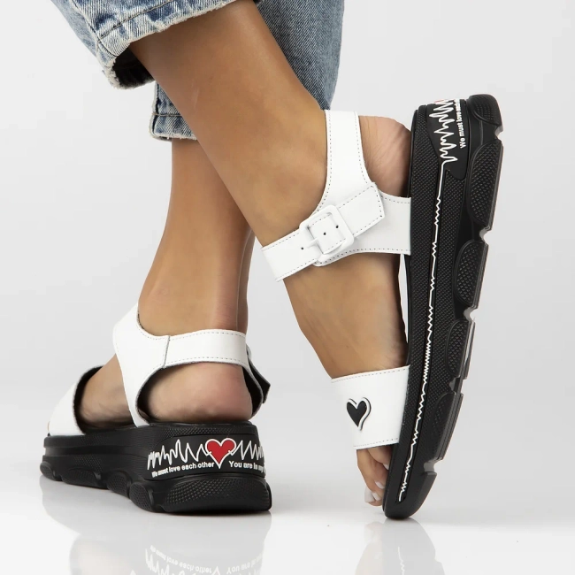 Leather sandals Filippo DS6978/25 WH white