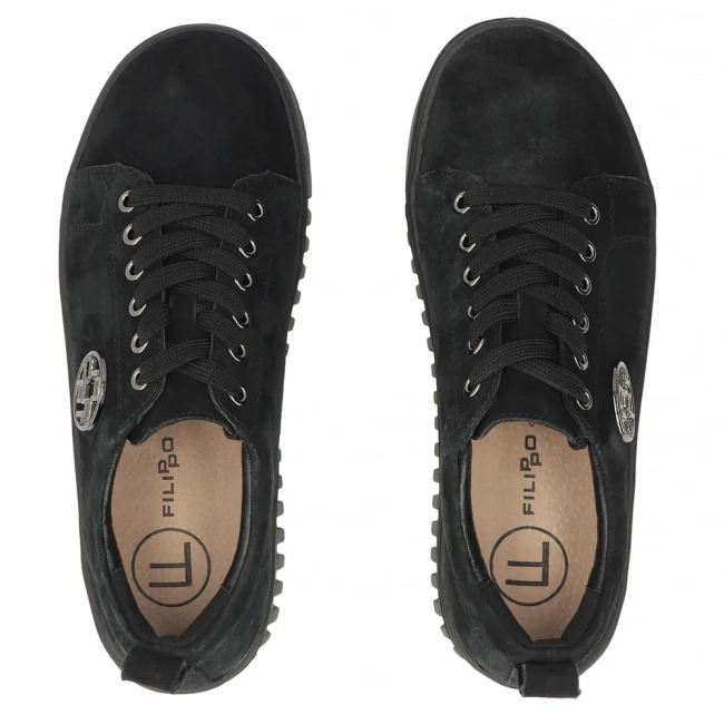 Leather sneakers Filippo DP8271/26 BK SU black