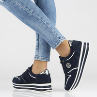 Leather Sneakers Filippo DP3682/22 NV navy
