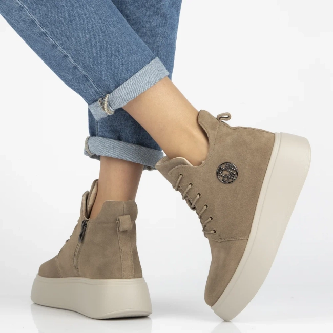 Leather ankle boots Filippo DBT7272/25 BE beige