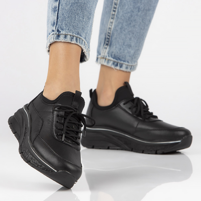 Rieker leather sneakers 48050-00 black