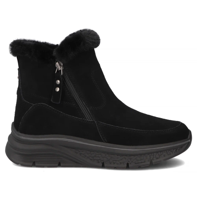 Skórzane botki na platformie Filippo DBT7291/25 BK czarne