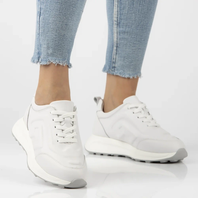 Leather sneakers Filippo DP6859/25 WH white