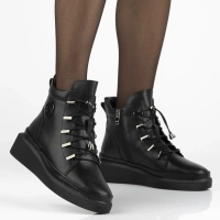 Leather ankle boots Filippo DBT7416/25 BK black