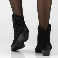 Leather heeled cowboy boots Filippo DBT8230/26 BK black