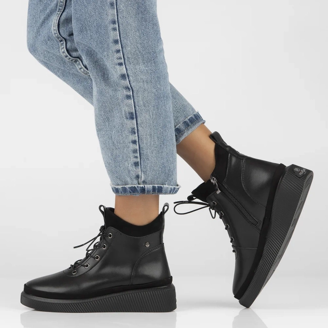 Leather ankle boots DBT4799/24 BK black