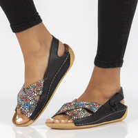 Leather sandals Filippo 00994-57/00-5 black multicolor