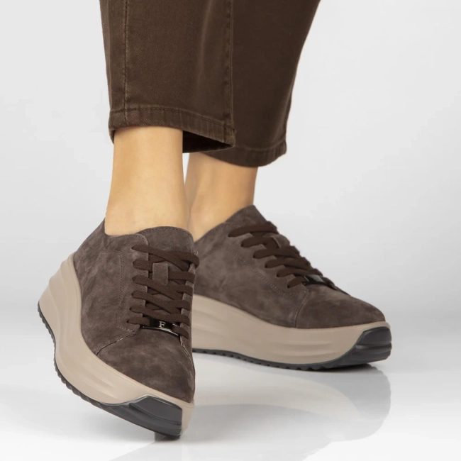 Skórzane sneakersy Filippo DP8339/26 D BR brązowe