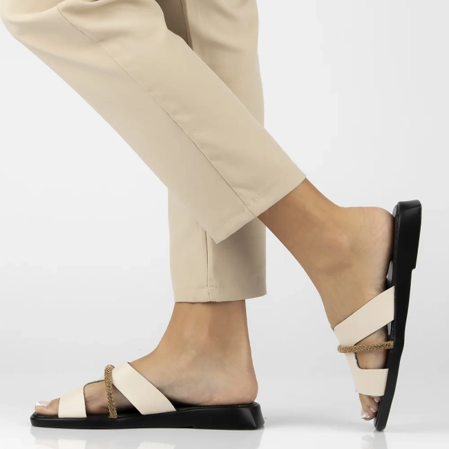 Leather flip-flops Filippo DK6878/25 BE beige