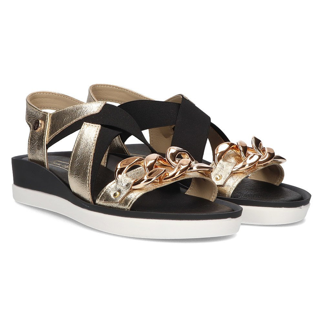 Leather sandals Filippo 109 black and gold
