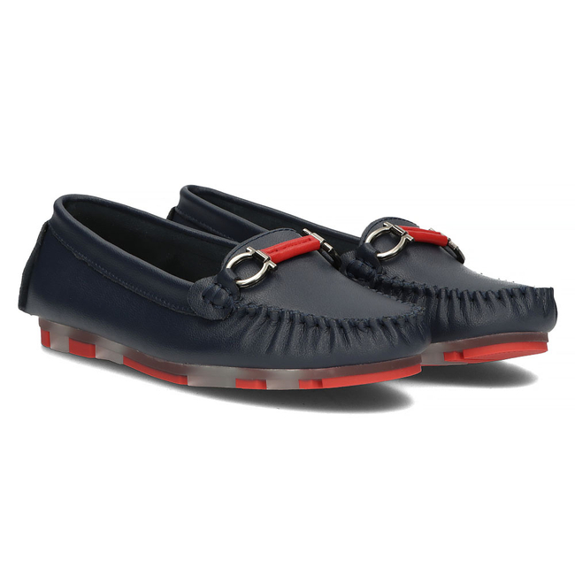 Leather loafers Filippo DP3613/22 NV RD navy