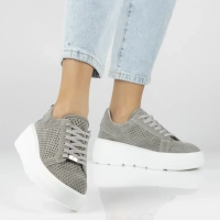 Skórzane sneakersy Filippo DP7675/26 GR szare