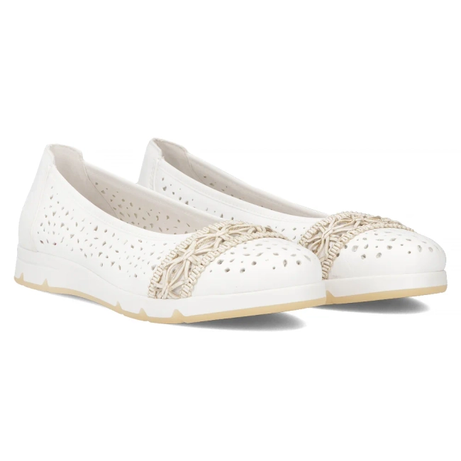 Baleriny Rieker L3062-80 białe