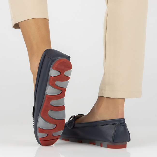 Leather loafers Filippo DP3613/23 NV RD navy